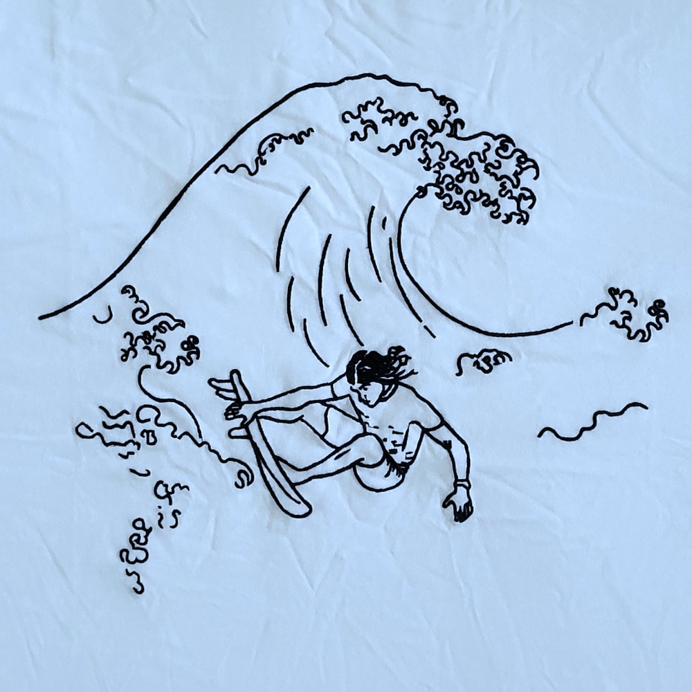 French🇫🇷 Connection "USA🇺🇲 Surfer"🏄♂️ Embroidered🪡 Tee👕 - NWT - Picture 3 of 14